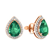 Фото Серьги из красного золота с кварцем и фианитами (арт. 111249Пз)