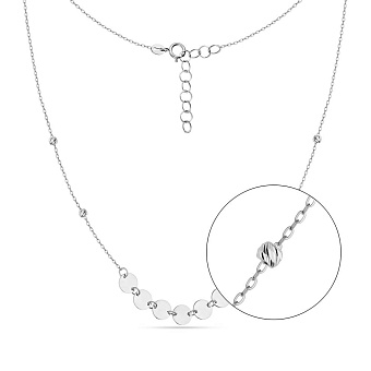 Фото Колье "Монеты" из белого золота (арт. 352172б)