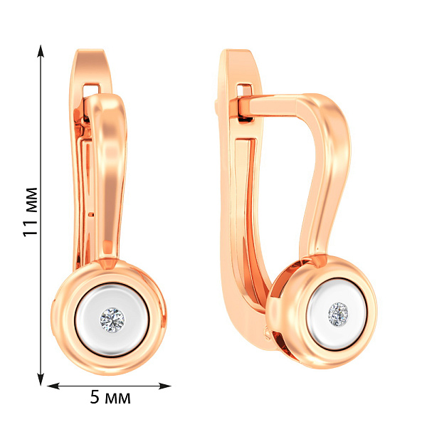 Золотые серьги с бриллиантами (арт. С011028) – изображение 3