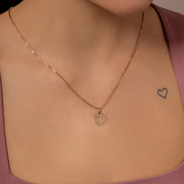 Подвеска из красного золота Сердце без камней (арт. 440368) – изображение 2