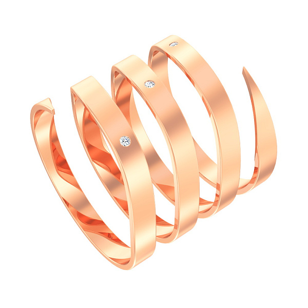 Золотое кольцо с фианитом (арт. 140742) – изображение 1