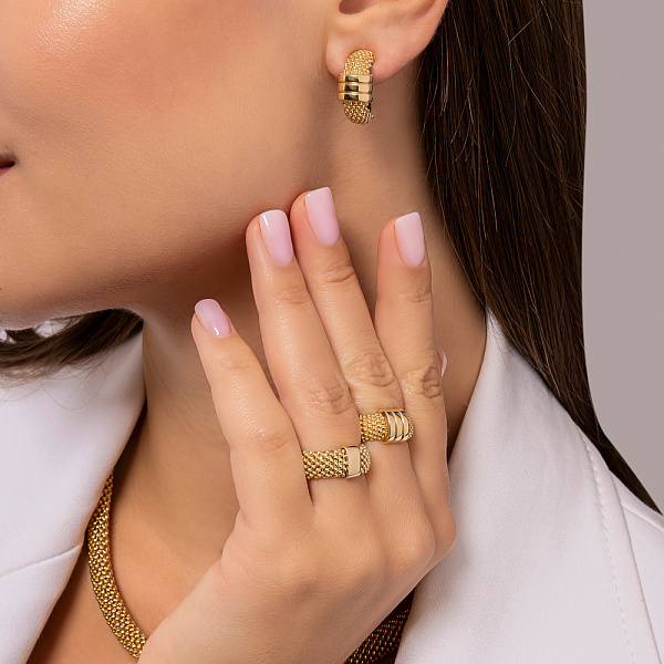 Гибкое кольцо из желтого золота (арт. 156686ж) – изображение 3