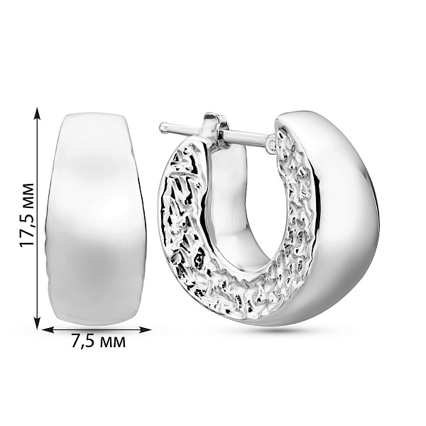 Серьги-кольца из белого золота Francelli (арт. 1091872б) – изображение 4