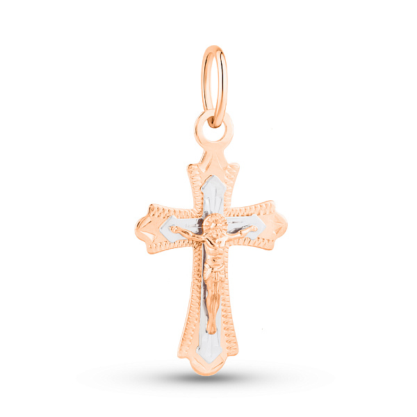 Крестик из красного золота с распятием (арт. 520501) – изображение 1
