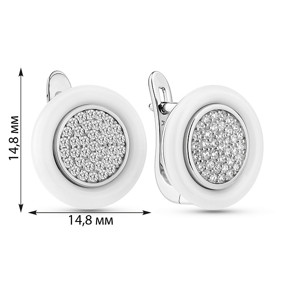 Серебряные серьги с керамикой (арт. 7502/1429860кмб) – изображение 2