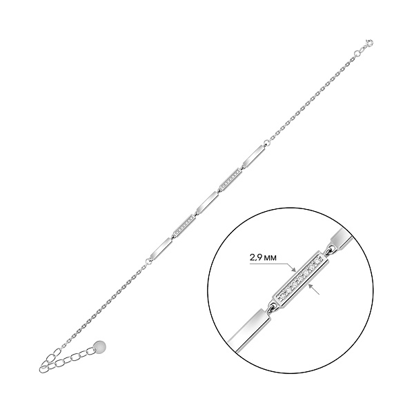 Браслет из белого золота с бриллиантами (арт. Б011571010б) – изображение 2