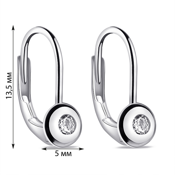 Серебряные серьги с фианитами (арт. 7502/9750) – изображение 2