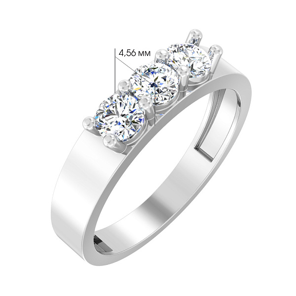 Золотое кольцо с фианитами (арт. 147700б) – изображение 2