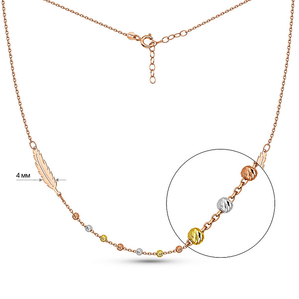 Колье из комбинированного золота (арт. 352508кб) – изображение 3