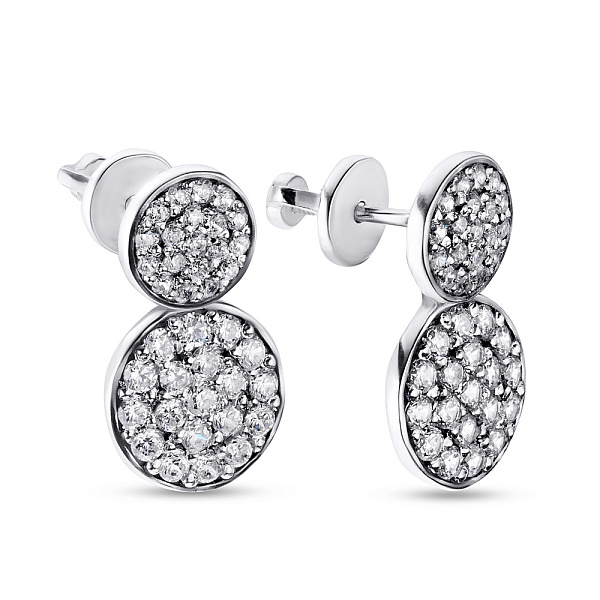 Серебряные серьги пусеты с фианитами (арт. 7918/29071) – изображение 1