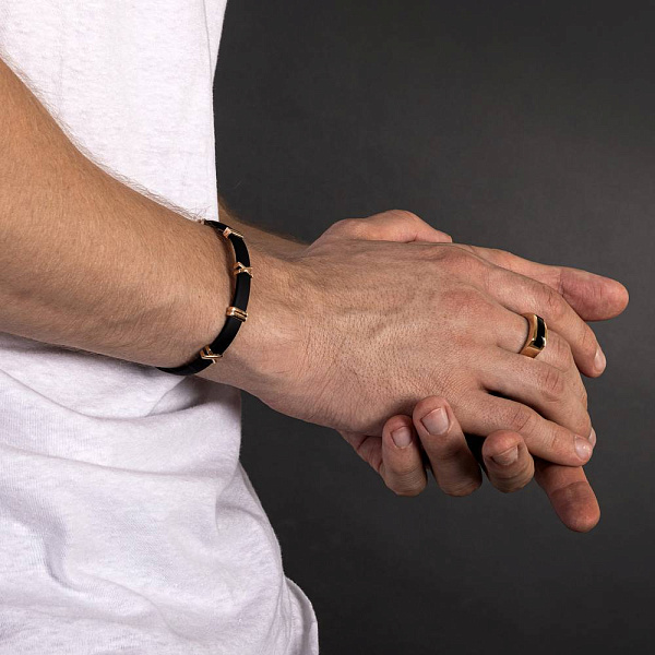 Браслет з каучуку з золотими вставками (арт. 326286) – зображення 3