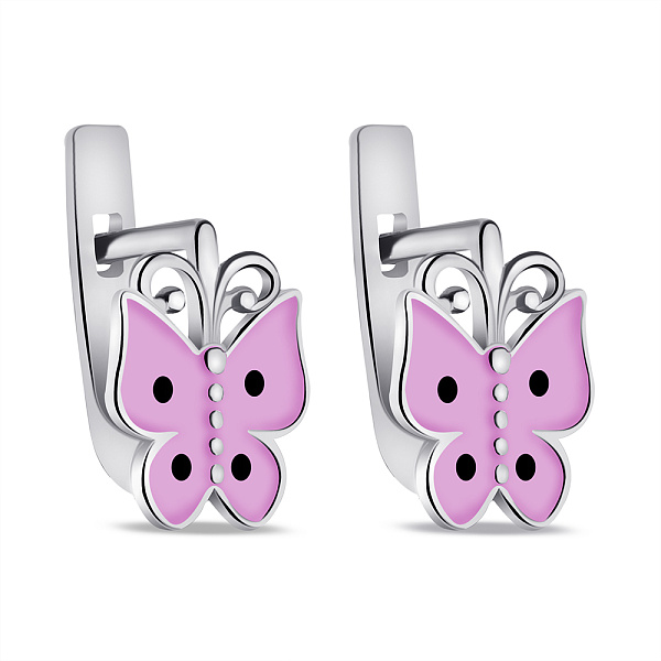 Детские серебряные сережки Бабочки (арт. 7502/1073ерсю) – изображение 1