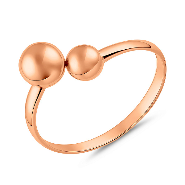 Золотое незамкнутое кольцо с шариками  (арт. 140920) – изображение 1