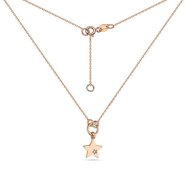 Колье из красного золота "Звезда" с фианитом (арт. 352191) – изображение 2