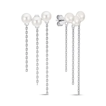 Сережки-пусети зі срібла з перлами (арт. 7518/7151жб)