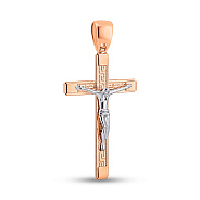 Фото Массивный золотой крестик с распятием (арт. 500714)