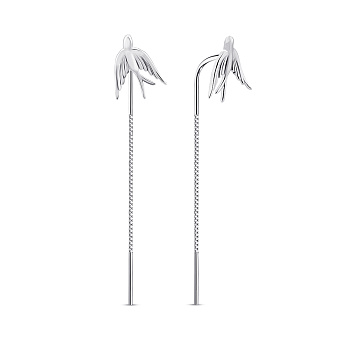 Длинные серебряные серьги Ласточка (арт. 7502/С2/2024)