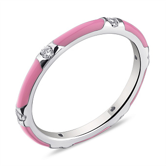 Фото Кольцо из серебра с фианитами и эмалью (арт. 7501/6754ер)