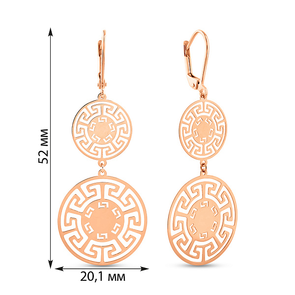 Золотые серьги-подвески Олимпия (арт. 109328) – изображение 5