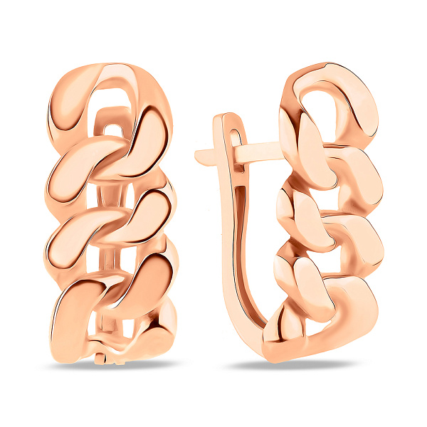 Серьги Звенья из красного золота (арт. 1091087) – изображение 1