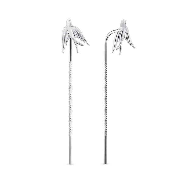 Длинные серебряные серьги Ласточка (арт. 7502/С2/2024) – изображение 1