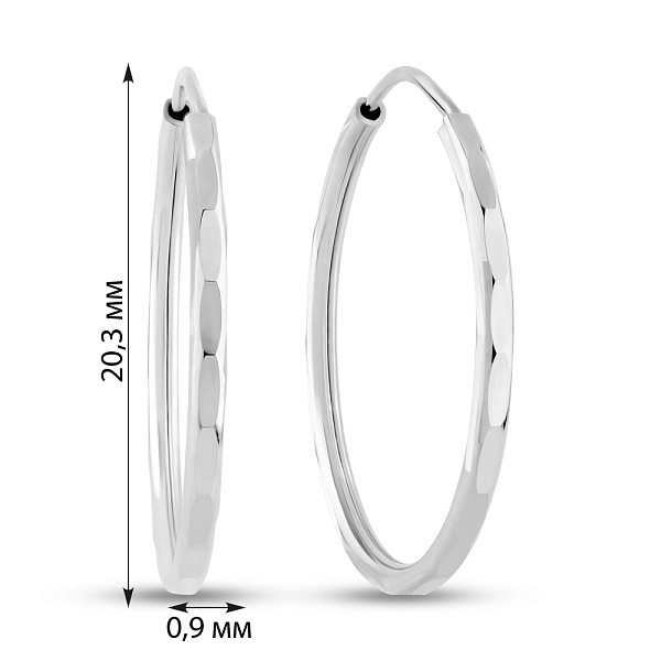 Серьги-кольца из белого золота (арт. 121902/20б) – изображение 3