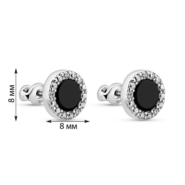 Серебряные серьги с ониксом (арт. 7518/687осп) – изображение 2