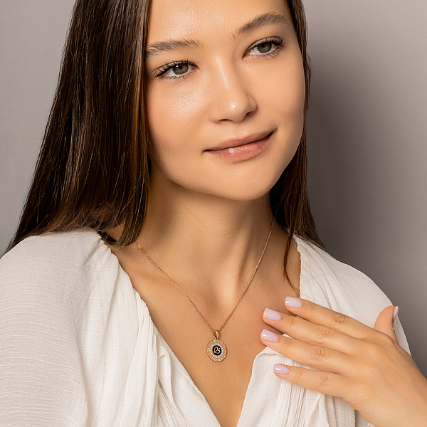 Золотий підвіс "Стрілець" з фіанітами і емаллю  (арт. 440681ечст) – зображення 4