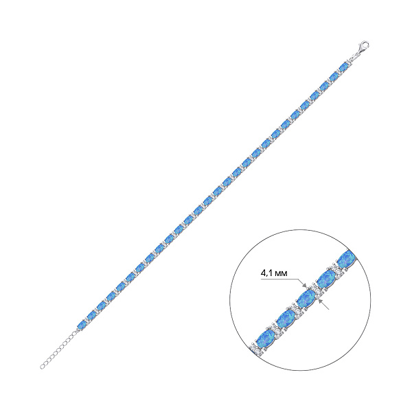 Браслет зі срібла з опалом (арт. 7509/4837Пос) – зображення 2