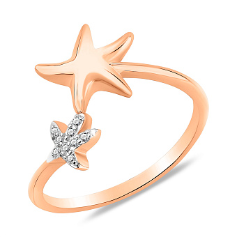 Фото Золотое кольцо с фианитами (арт. 141306)