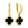 Сережки-підвіски з жовтого золота з оніксом (арт. 105693/10жо) – зображення 1