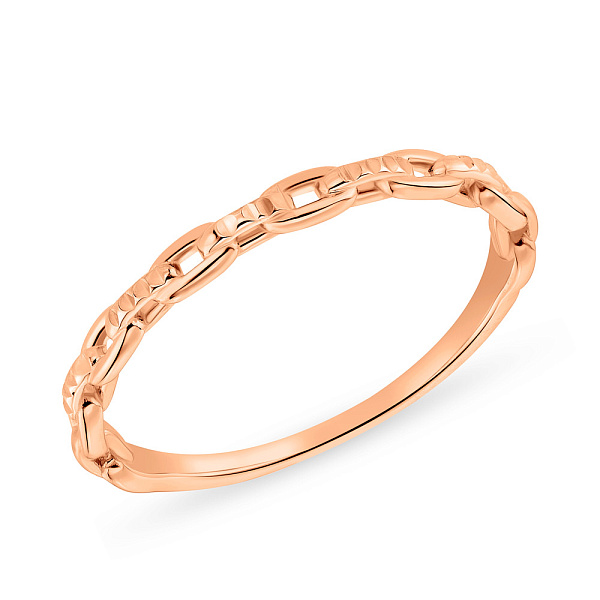 Тонкое золотое кольцо "Звенья" без камней (арт. 140909а) – изображение 1