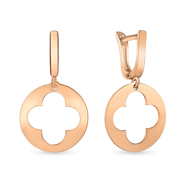 Сережки з червоного золота з підвісками (арт. 107016) – зображення 1