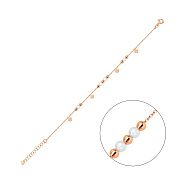 Фото Золотой браслет с подвесками и жемчугом (арт. 326218прлб)