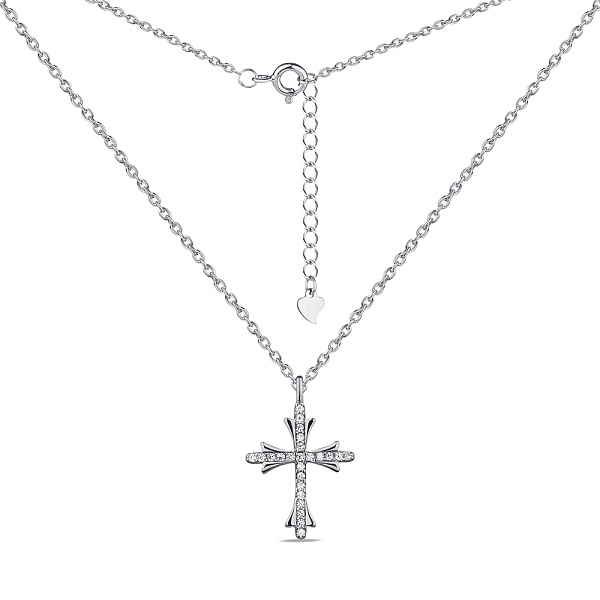Колье из серебра "Крестик" с фианитами (арт. 7507/1683) – изображение 2