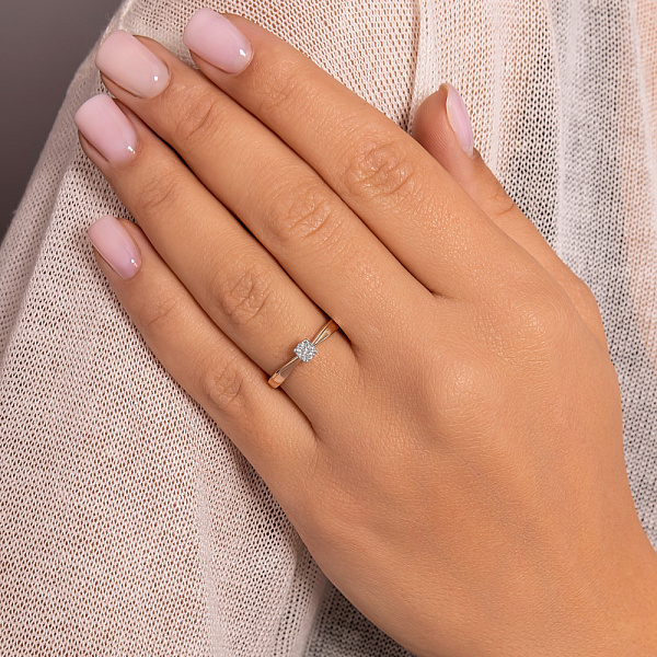 Кольцо из красного золота с фианитами (арт. 141334) – изображение 2