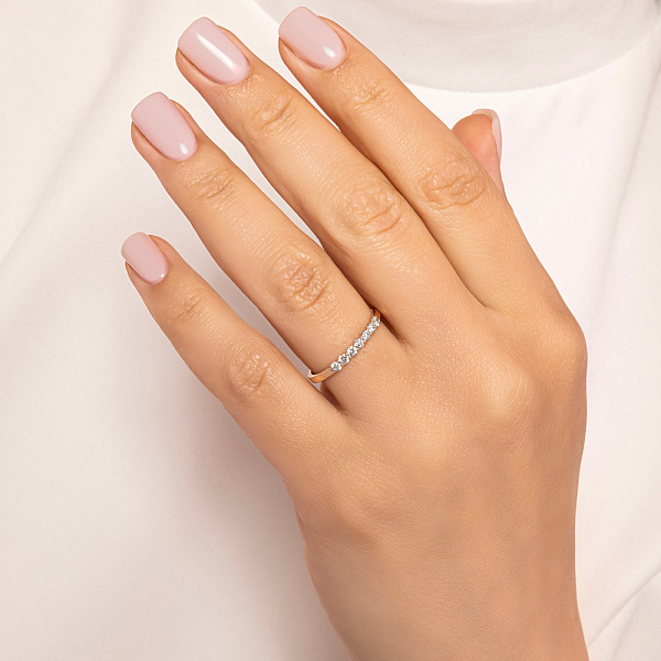 Золота каблучка з доріжкою з діамантів (арт. 1108264201) – зображення 4