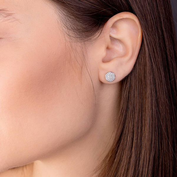 Серьги из белого золота с бриллиантами (арт. С341309040б) – изображение 2