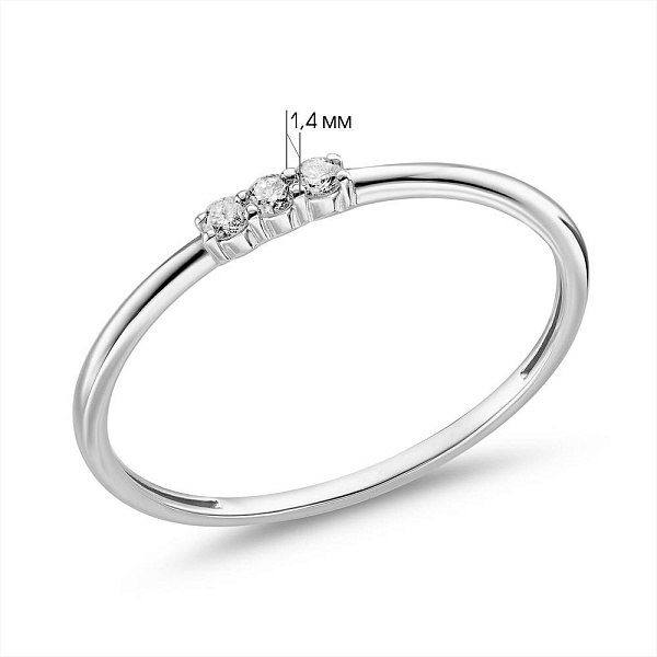 Золотое кольцо с бриллиантами (арт. К011703005б) – изображение 2