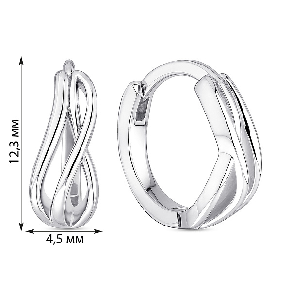 Серебряные серьги без камней (арт. 7502/9999/10) – изображение 2