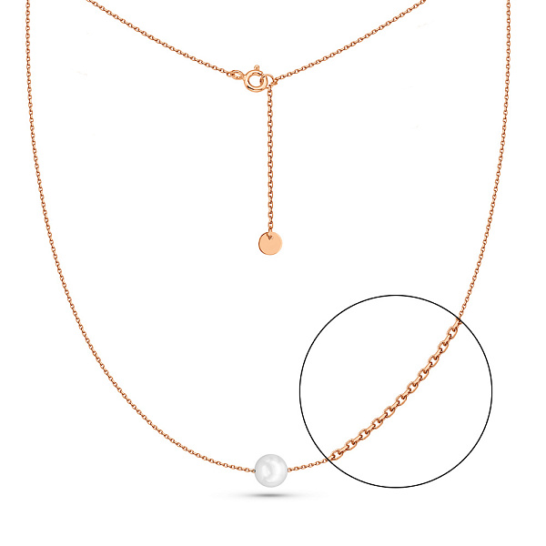 Колье из красного золота с жемчугом (арт. 360357/5) – изображение 1