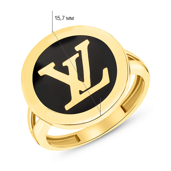 Каблучка з жовтого золота з емаллю (арт. 155176жеч) – зображення 2