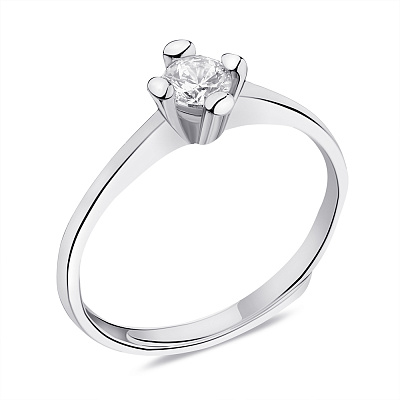 Безразмерное серебряное кольцо с фианитом (арт. 7501/6255)