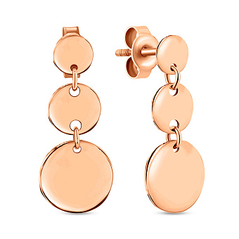 Серьги "Монеты" из красного золота (арт. 107879/1)