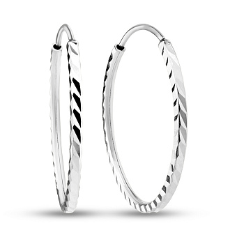 Серьги-кольца из белого золота (арт. 121903/20б)