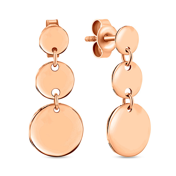 Серьги "Монеты" из красного золота (арт. 107879/1) – изображение 1
