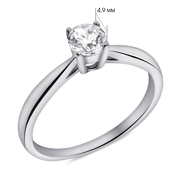 Серебряное кольцо с фианитом (арт. 7501/3986) – изображение 2
