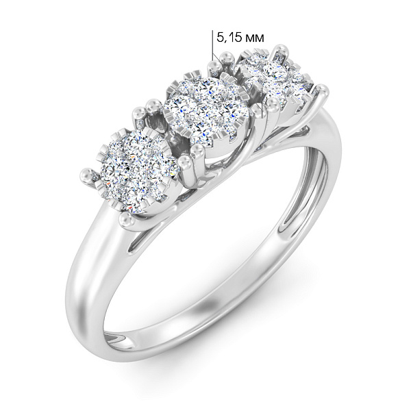 Золотое кольцо с бриллиантами (арт. К011756040б) – изображение 2