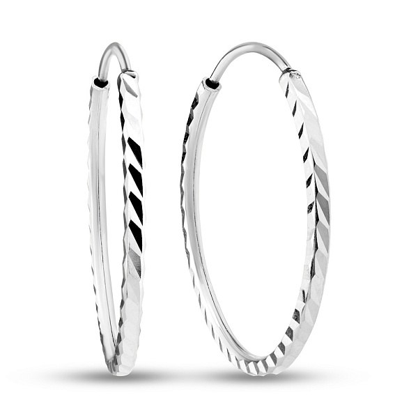Серьги-кольца из белого золота (арт. 121903/20б) – изображение 1