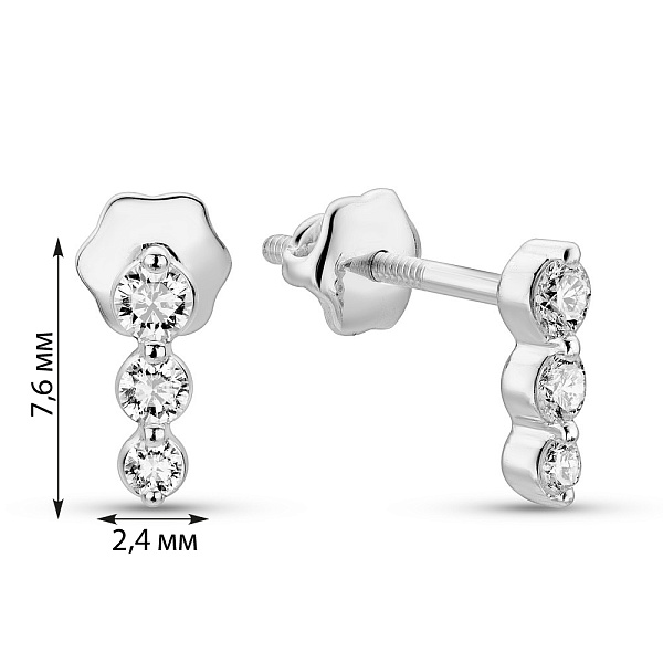 Золотые серьги-пусеты с бриллиантами (арт. С341539020б) – изображение 2